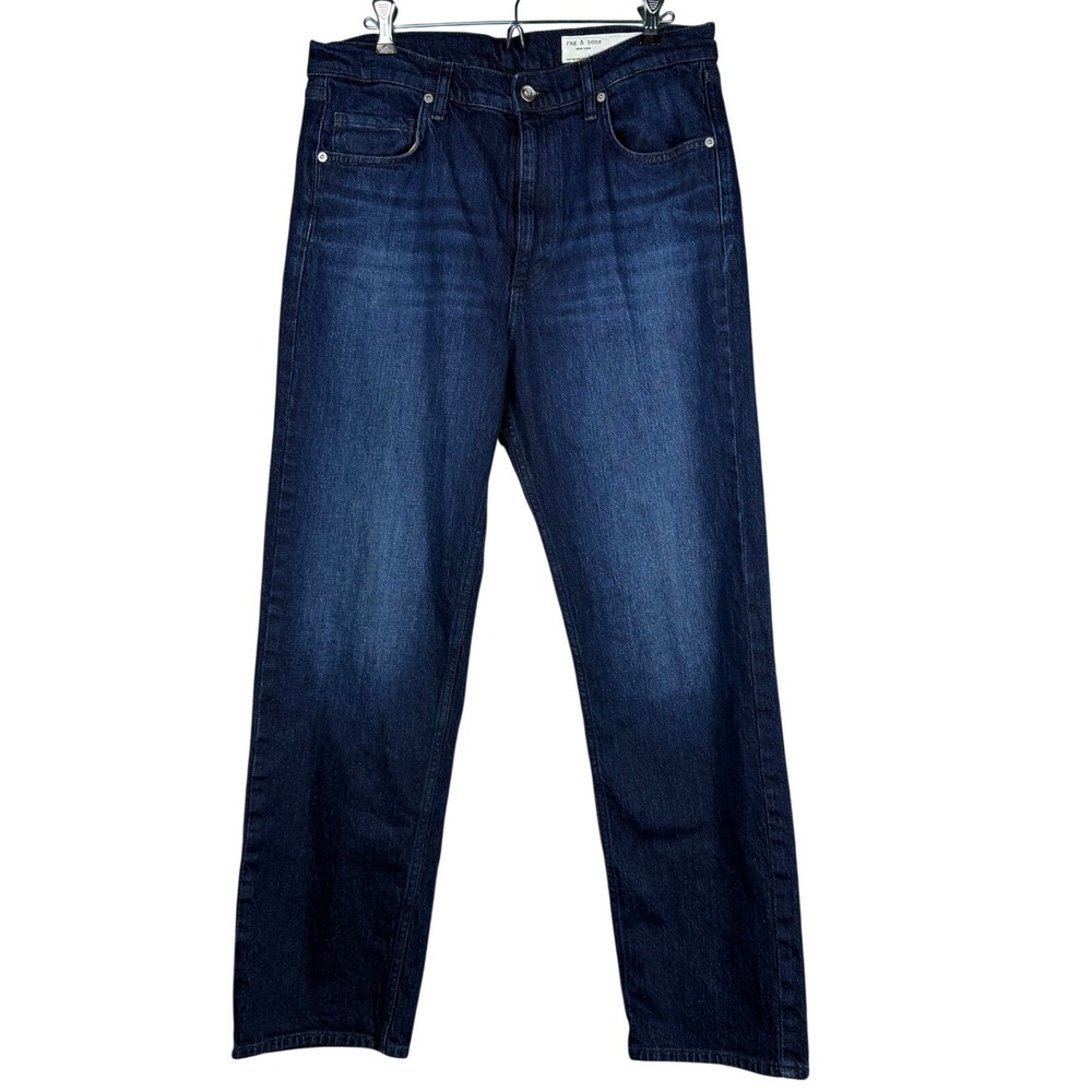 Rag & Bone Hattie Mid-Rise Full Length Straight Leg Jeans Dark Wash Blue Size 32